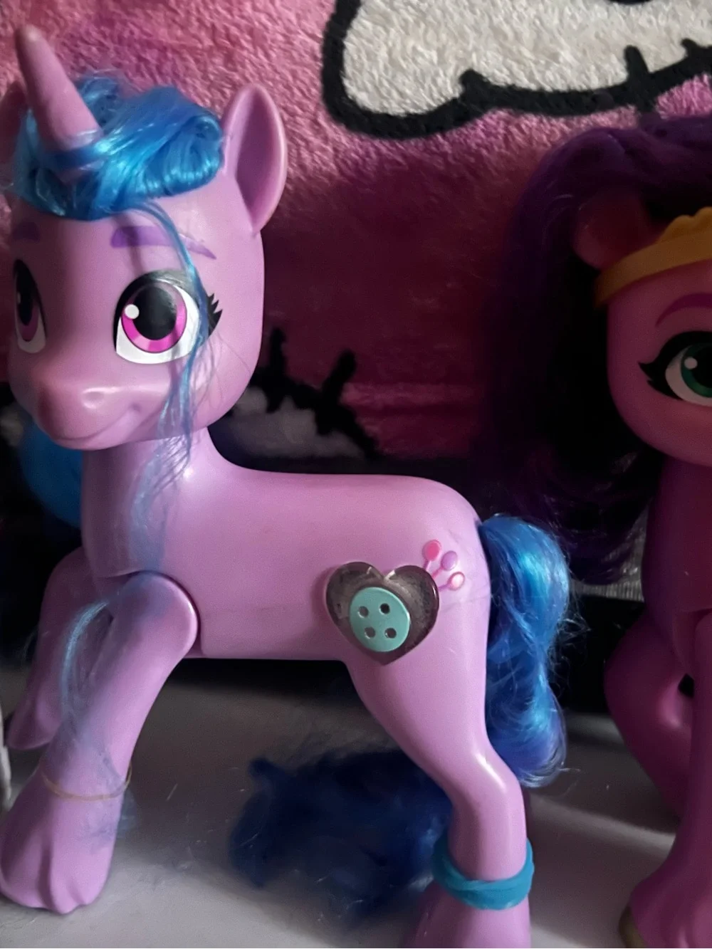 Purple Unicorn Toy Figure with Blue Mane - Kids Toy
